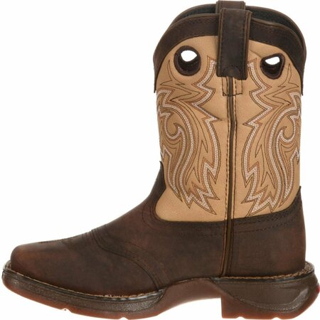 Durango Lil' Rebel by Big Kid Saddle Western Boot, BROWN/TAN, M, Size 4 DBT0118